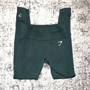 Gymshark Vital Seamless 2.0 Leggings-Obsidian Green Marl-Size Small